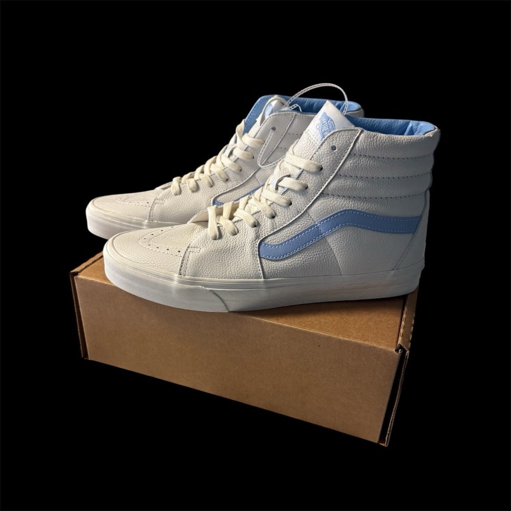 Vans SK8-Hi Leather Sneakers White Sz 12 New RB